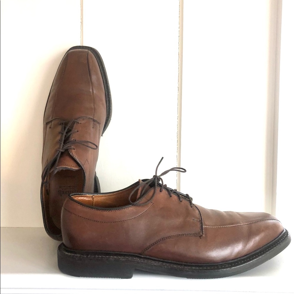 Men’s ALLEN EDMOND “Warren”Dark Tan Leather Derby Shoes - Picture 12 of 13